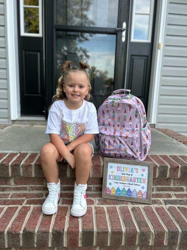 Olivia Von Den Bosch is excited for her first day of kindergarten at H.O. Brittingham. KATELYNN VON DEN BOSCH PHOTO